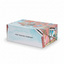 Box with cartoon design and 'Pop Trading Company' text on a white background