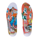 Colorful cartoon-style insoles with Vans branding on a white background