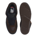 A pair of dark brown Vans Chopper sneakers shown from the top and side views against a solid white background.