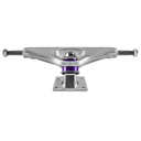Skateboard truck with purple center on a white background
