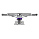 Skateboard truck with purple center on a white background