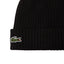 Lacoste Unisex Ribbed Wool Beanie Black