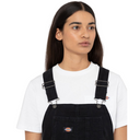 Dickies Women's Duck Canvas Short Bib Stone Washed Black