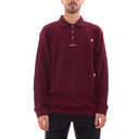 Magenta Waffel L/s Polo Burgund