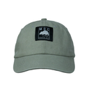 Green cap with a black logo on a white background