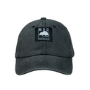 Dark gray cap with a logo on a white background
