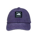 Purple cap with a logo on a white background