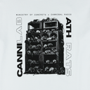 Album cover with rats on a speaker system and text 'Ministry of Concrete x Cannibal Radio' on a white background.