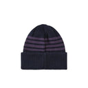 Polar Stripe Merino Beanie Navy Purple